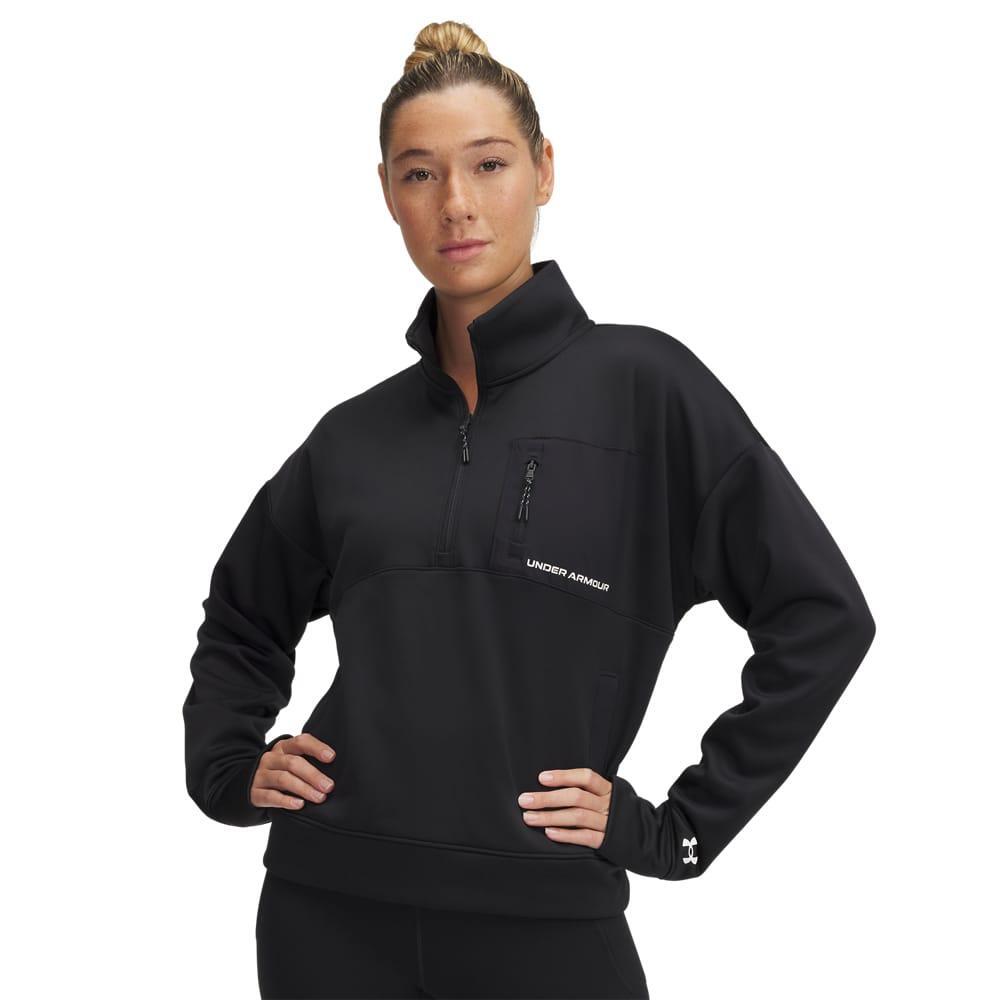 UNDER ARMOUR Womens/Ladies Fleece Quarter Zip Top (Black)
