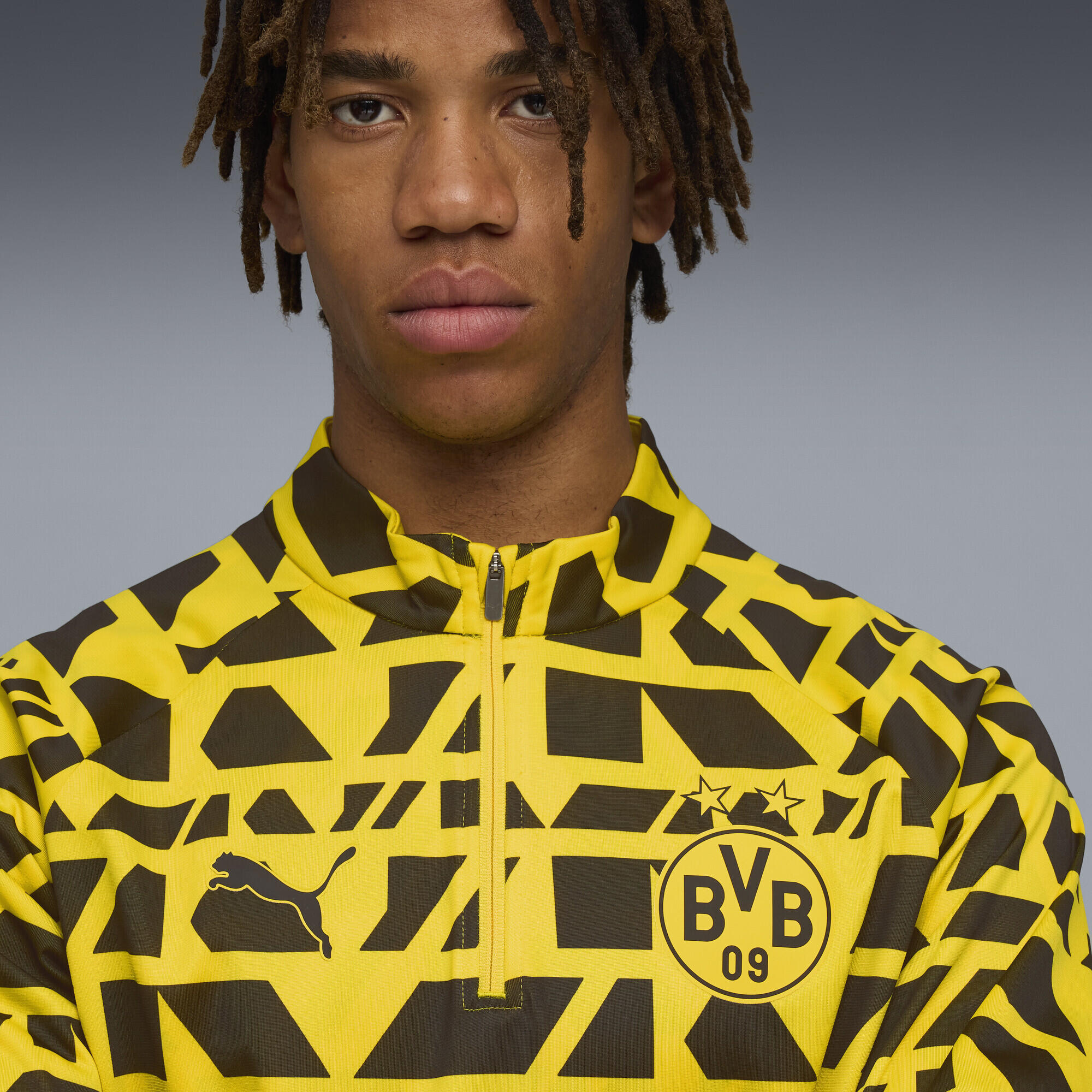 Borussia Dortmund Aufwärmoberteil mit viertellangem Reißverschluss Herren PUMA 3/6
