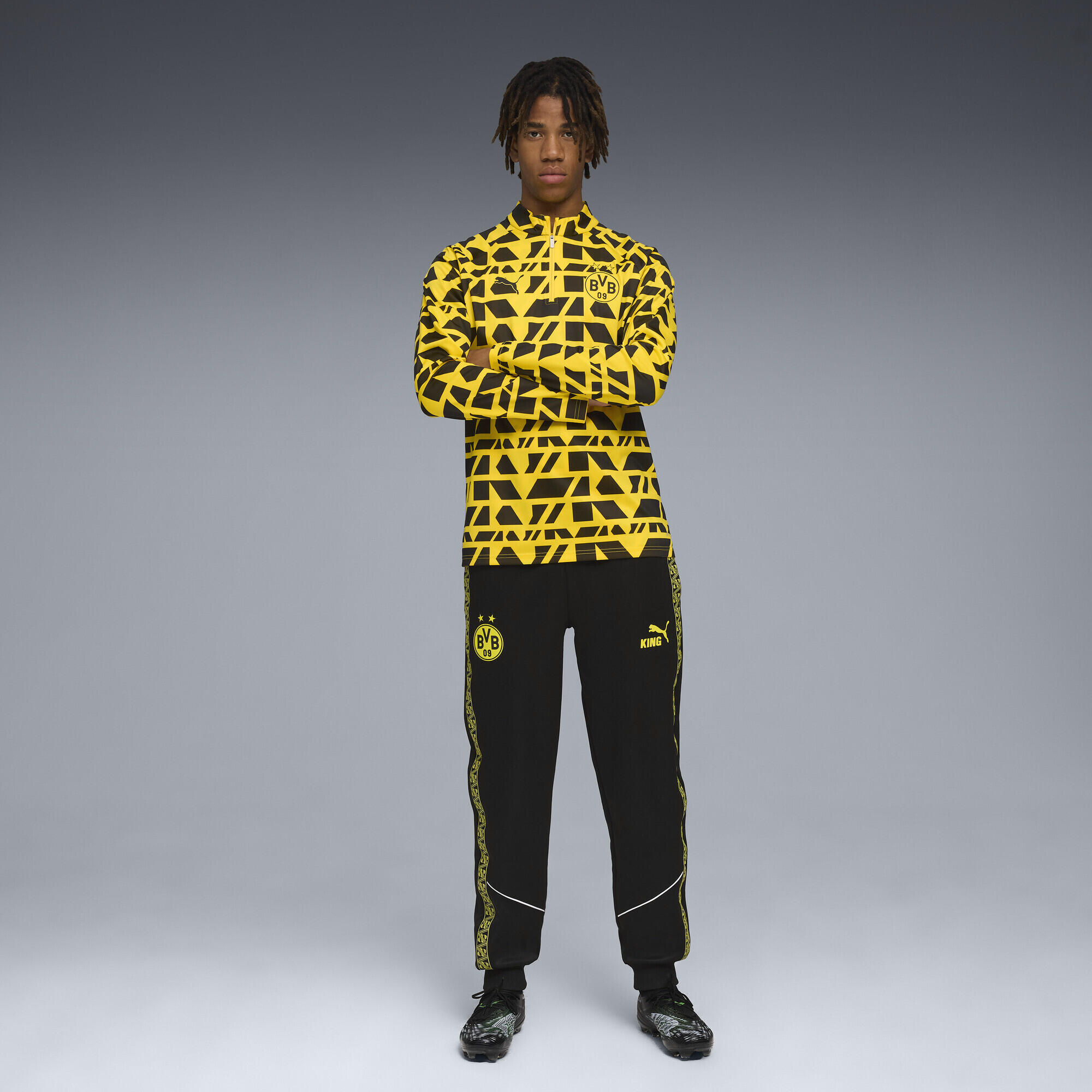 Borussia Dortmund Aufwärmoberteil mit viertellangem Reißverschluss Herren PUMA 4/6