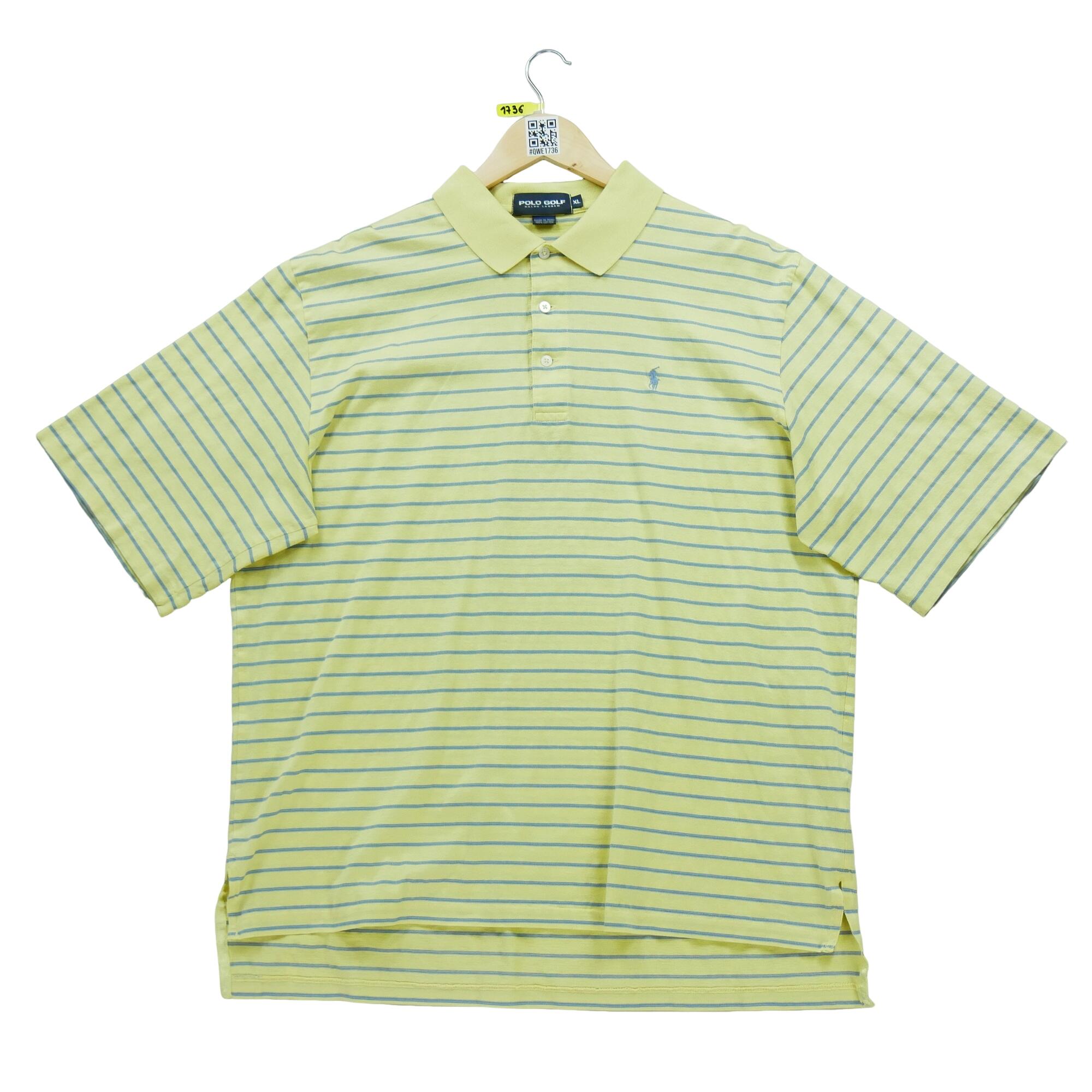 Tweedehands Korte mouw heren golf polo geel Goede staat RALPH