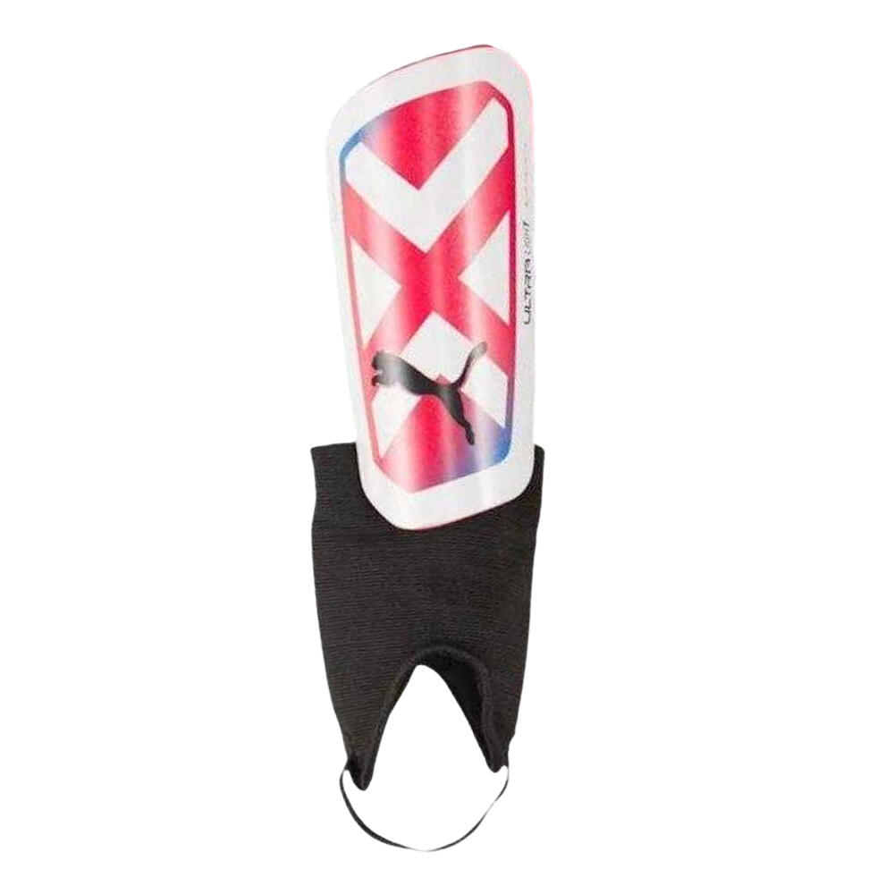 Unisex Adult Ultra Light Football Shin & Ankle Guards (White/Red) L