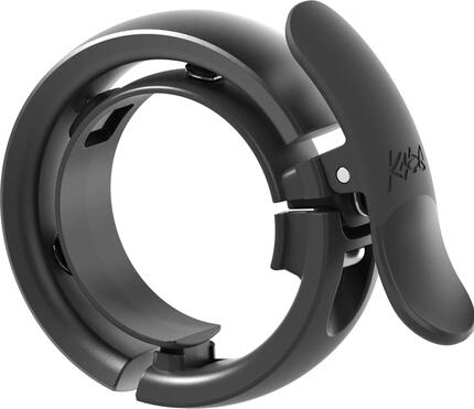 Sonnette vélo Knog Oi Prima Large 31,8 mm noire, nylon renforcé