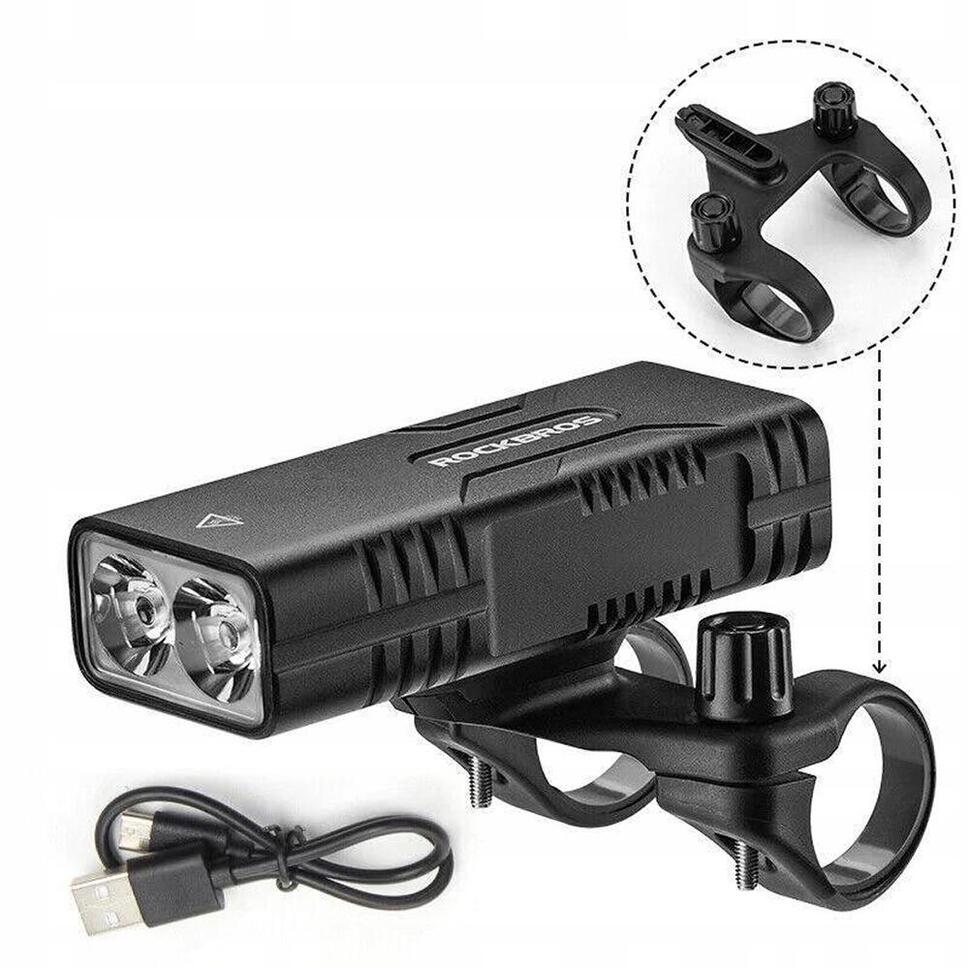Lampka rowerowa Rockbros 850lm z funkcją powerbanku, wodoodporna ipx6, 6 trybów
