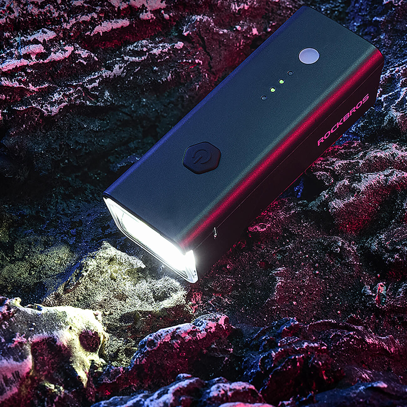 Rockbros Fahrradlampe 260lm USB-C, wasser- & stoßfest, batteriestandsanzeige 5/7