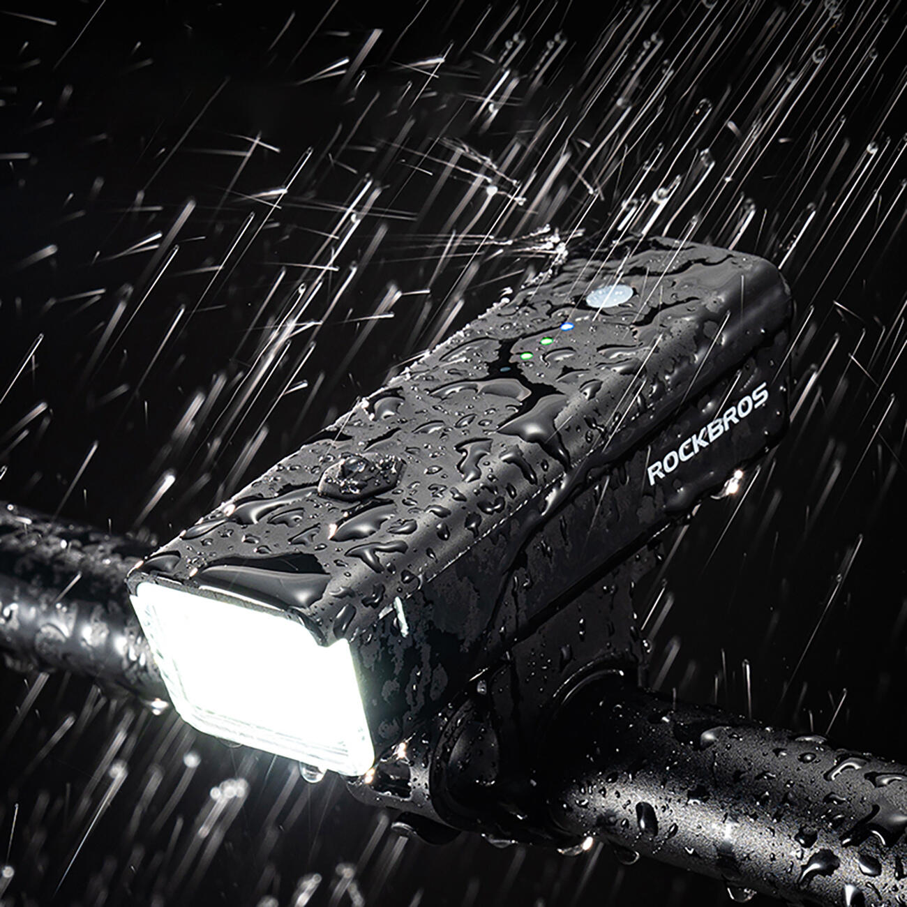 Rockbros Fahrradlampe 260lm USB-C, wasser- & stoßfest, batteriestandsanzeige 6/7