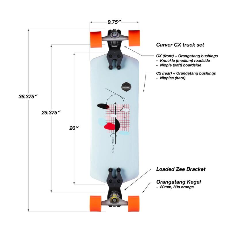 Surfskate complet - Tangent - Zee Bracket - Loaded