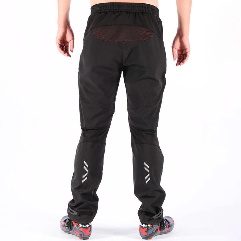 Pantaloni Ciclism Termici Rockbros pentru Bărbați, Reflectorizanți, Negru M