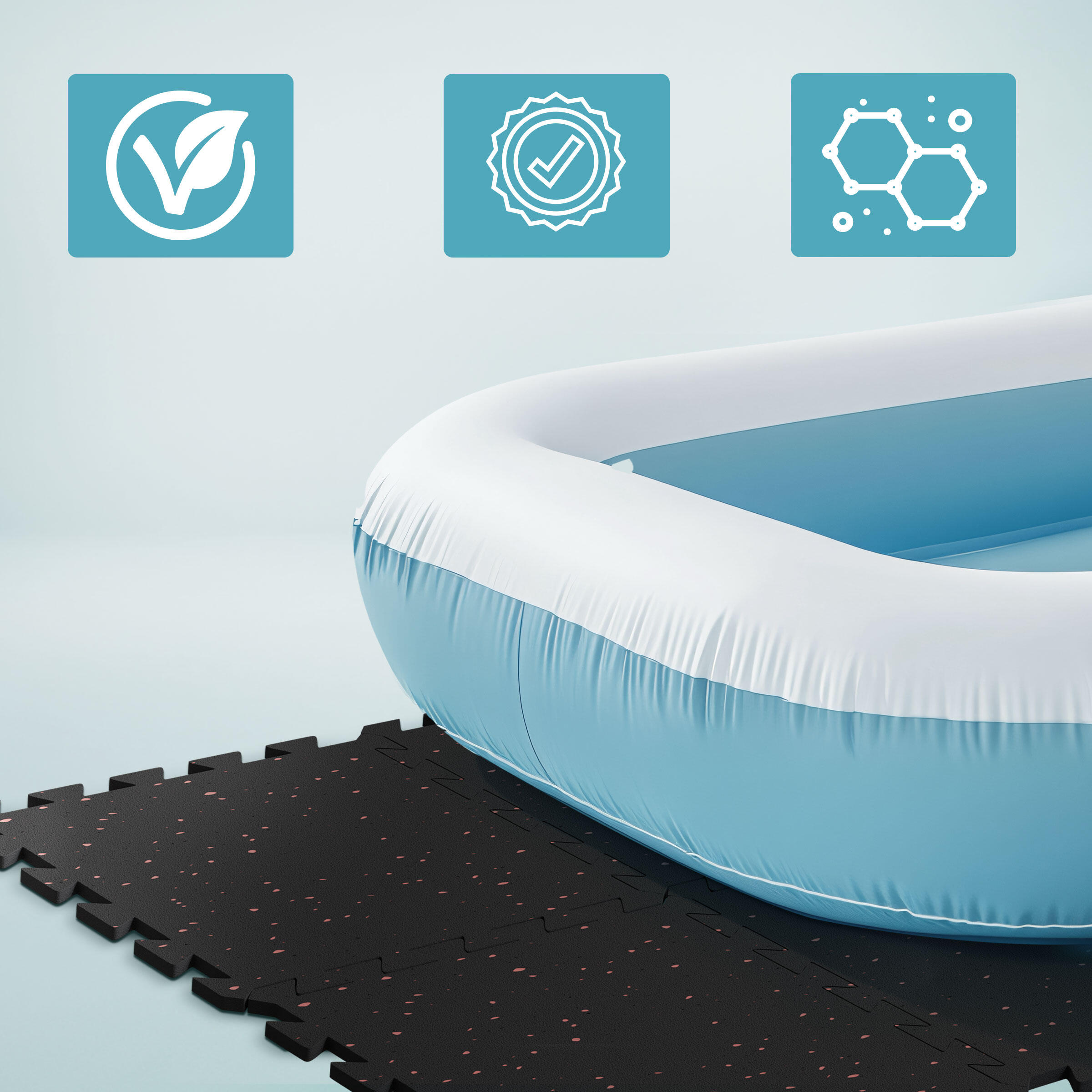 Pool-Unterlegmatte aus Vollgummi – Rutschfest, schützend & flexibel erweiterbar 3/7