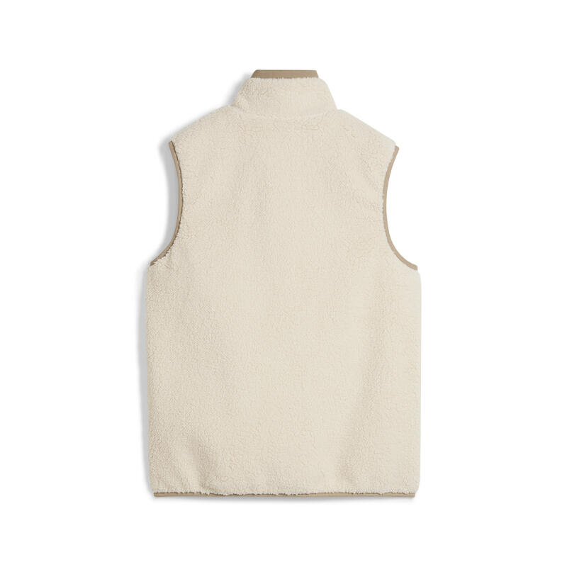 Geacă alergare femei reversibilă fleece Hybrid Sherpa, alb PUMA