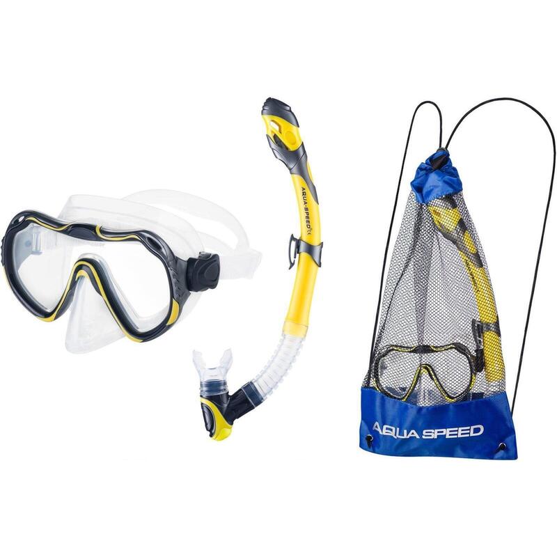 Set de scufundări AQUA-SPEED Java + mască Elba + snorkel