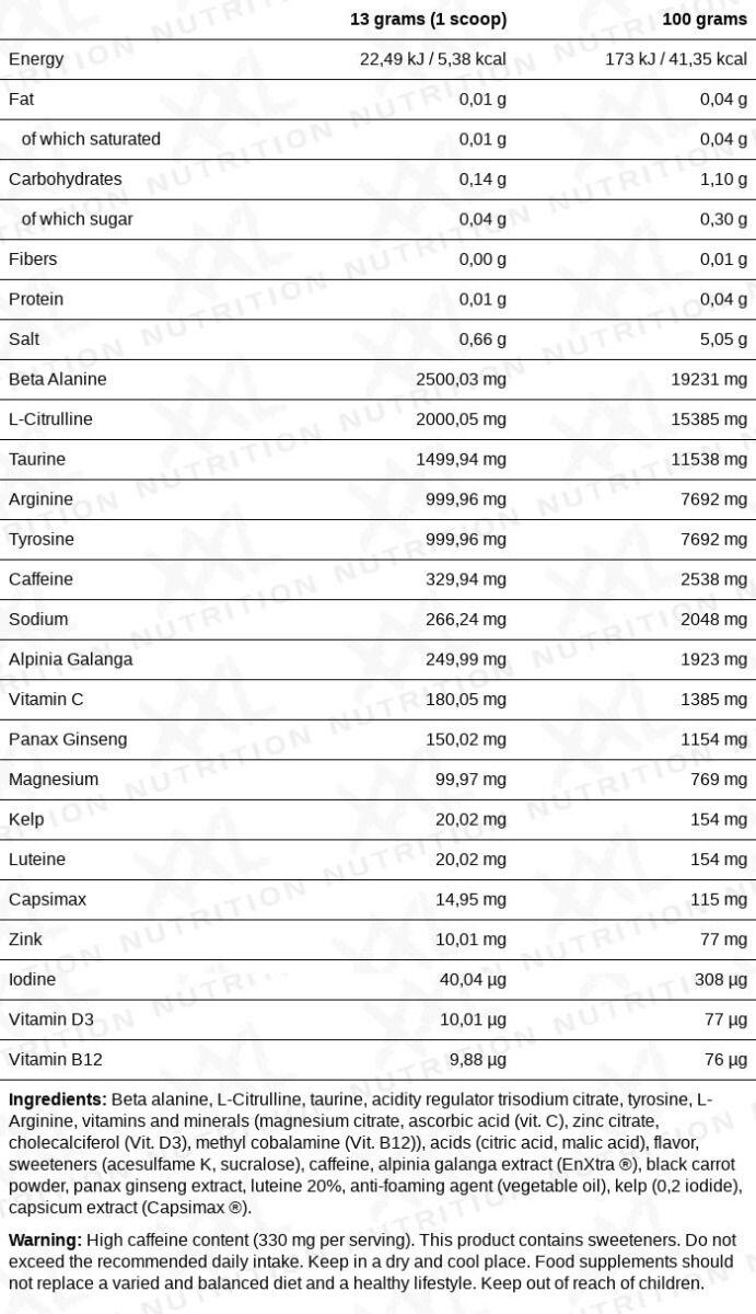 Black Label - Pre Workout - Framboos - 390 gram (30 doseringen) 2/2