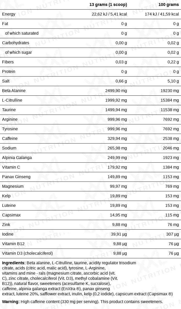 Black Label - Pre Workout - Orange - 390 grammes (30 doses) 2/2