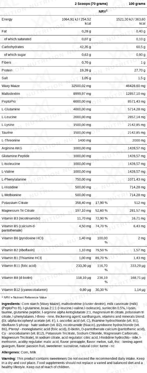 Advanced Post Workout - Supplement na Training - Tropische Vruchten - 1050 gram 2/2