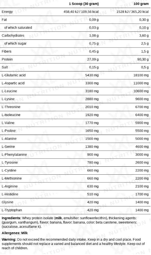 Whey Isolaat - 90% Eiwit, Proteïne Poeder - Banaan - 450 gram (15 shakes) 2/2
