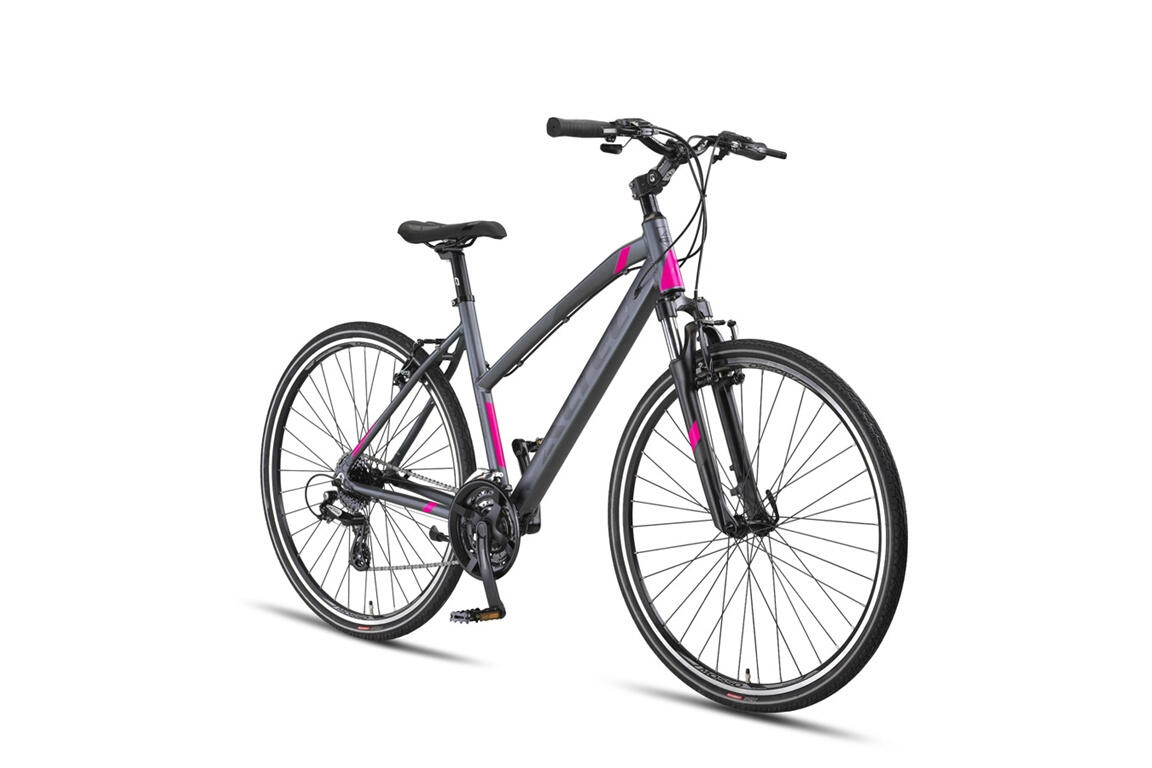ALTEC Crossfiets 28 inch Legarda Lady, grijs-roze 2/6
