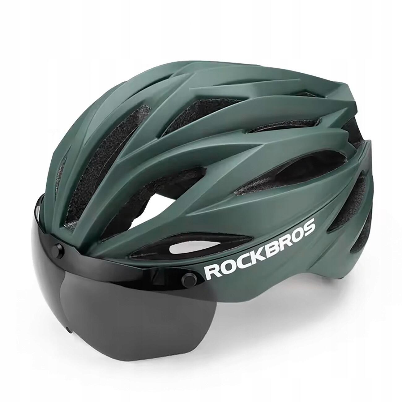 ROCKBROS Rockbros fietshelm met vizier, afneembare bril met UV-bescherming