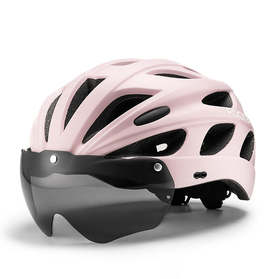 Kask rowerowy Rockbros biały z odpinaną szybką UV unisex regulowany 58-62 cm