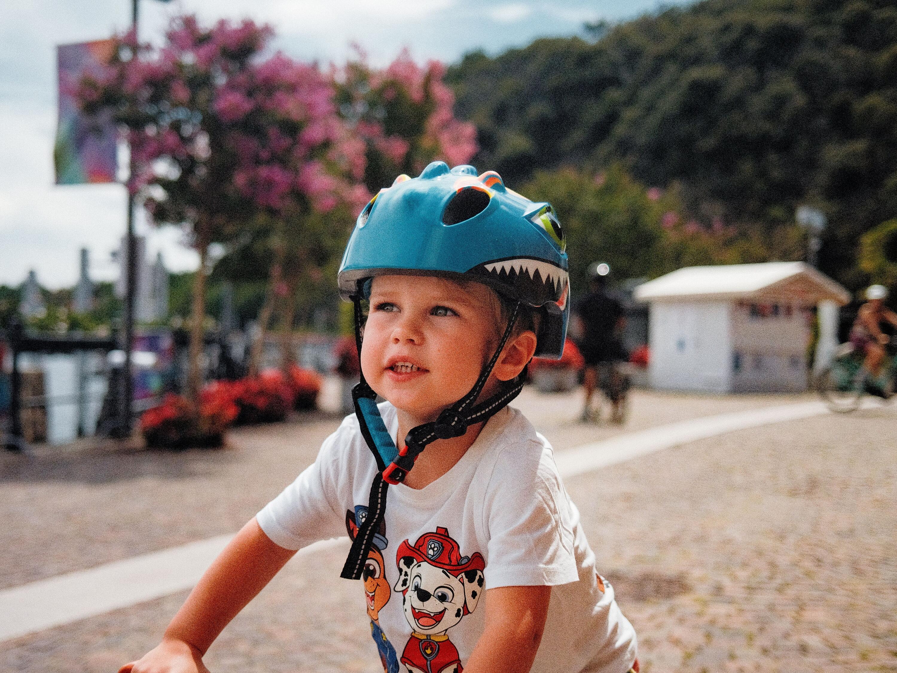 Casco da bicicletta per bambini maschi Blu - Dino XS 46/51 cm 4/7