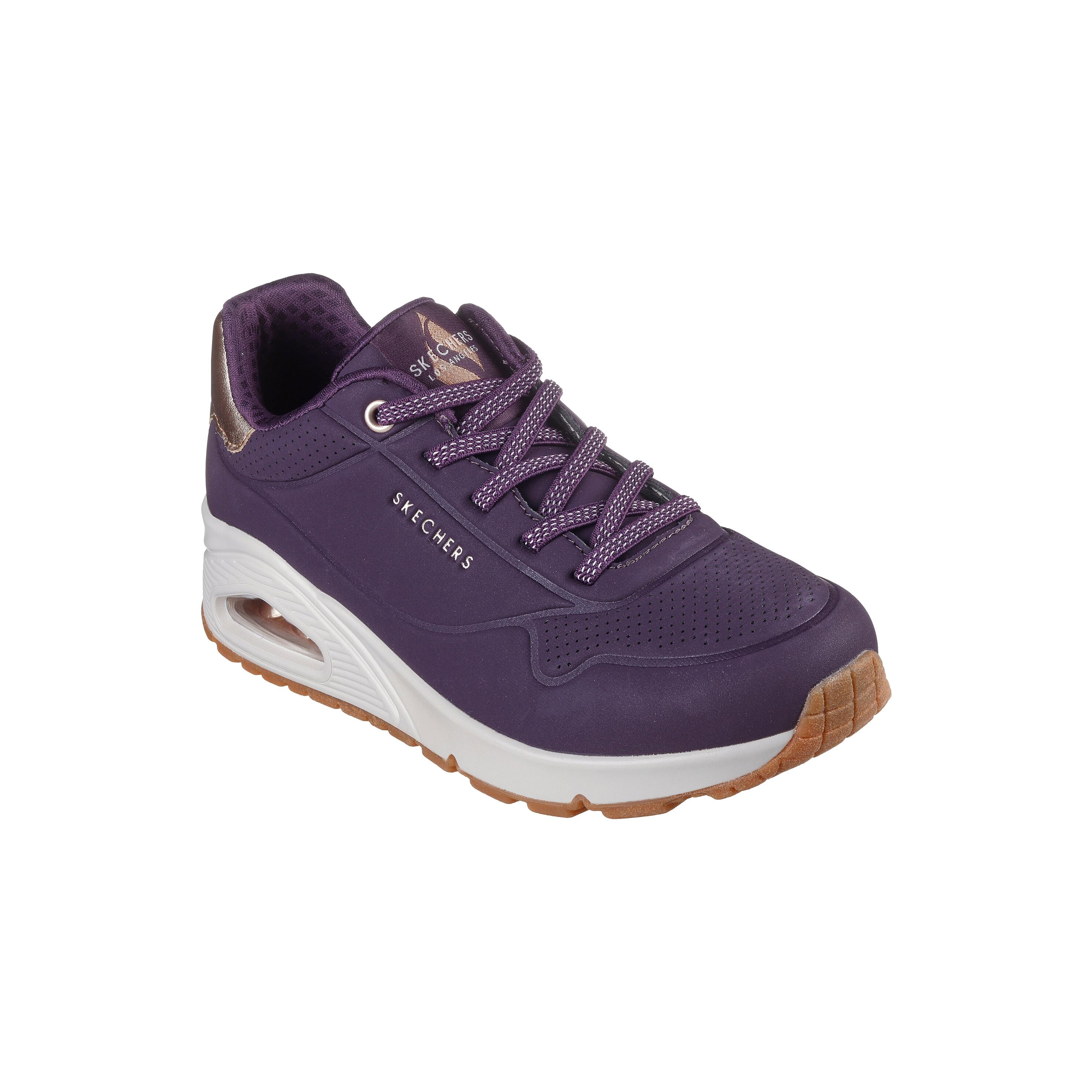 Y Elegante Turnschuh DAMEN Skechers Uno Air Shimmer Away LILA 3/7