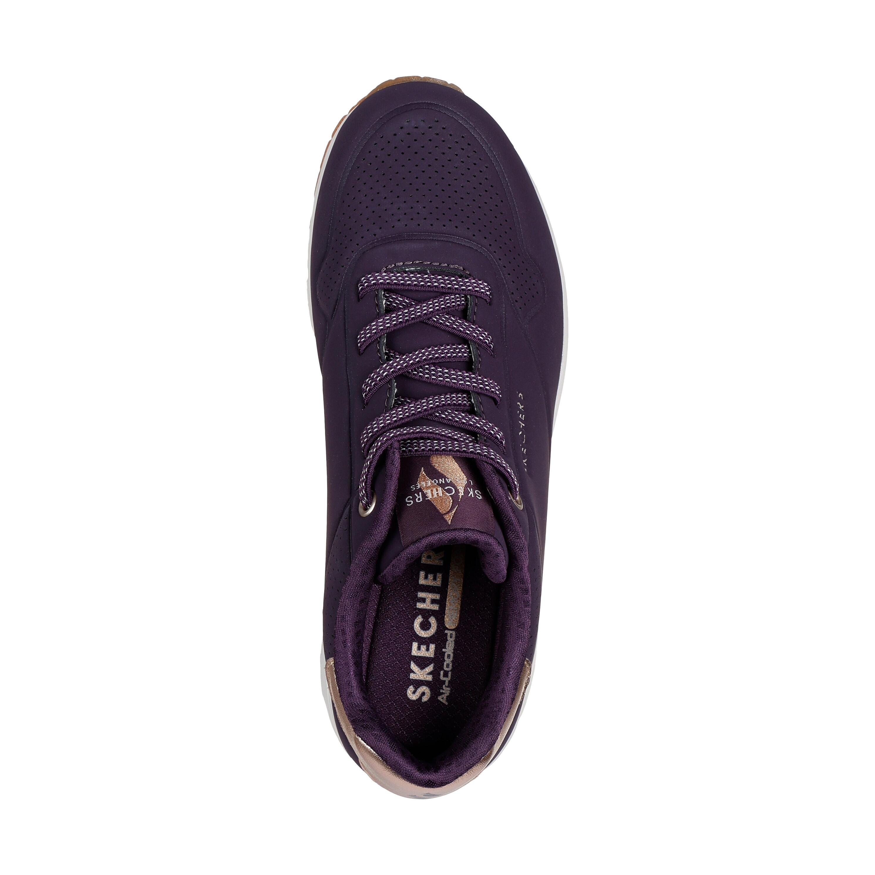 Y Elegante Turnschuh DAMEN Skechers Uno Air Shimmer Away LILA 4/7