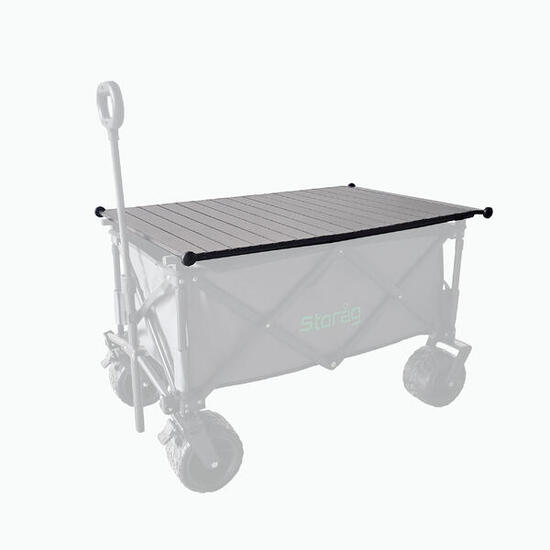 Tablette en aluminium pour chariot pliable STORAG – noir – 55 x 92.5cm