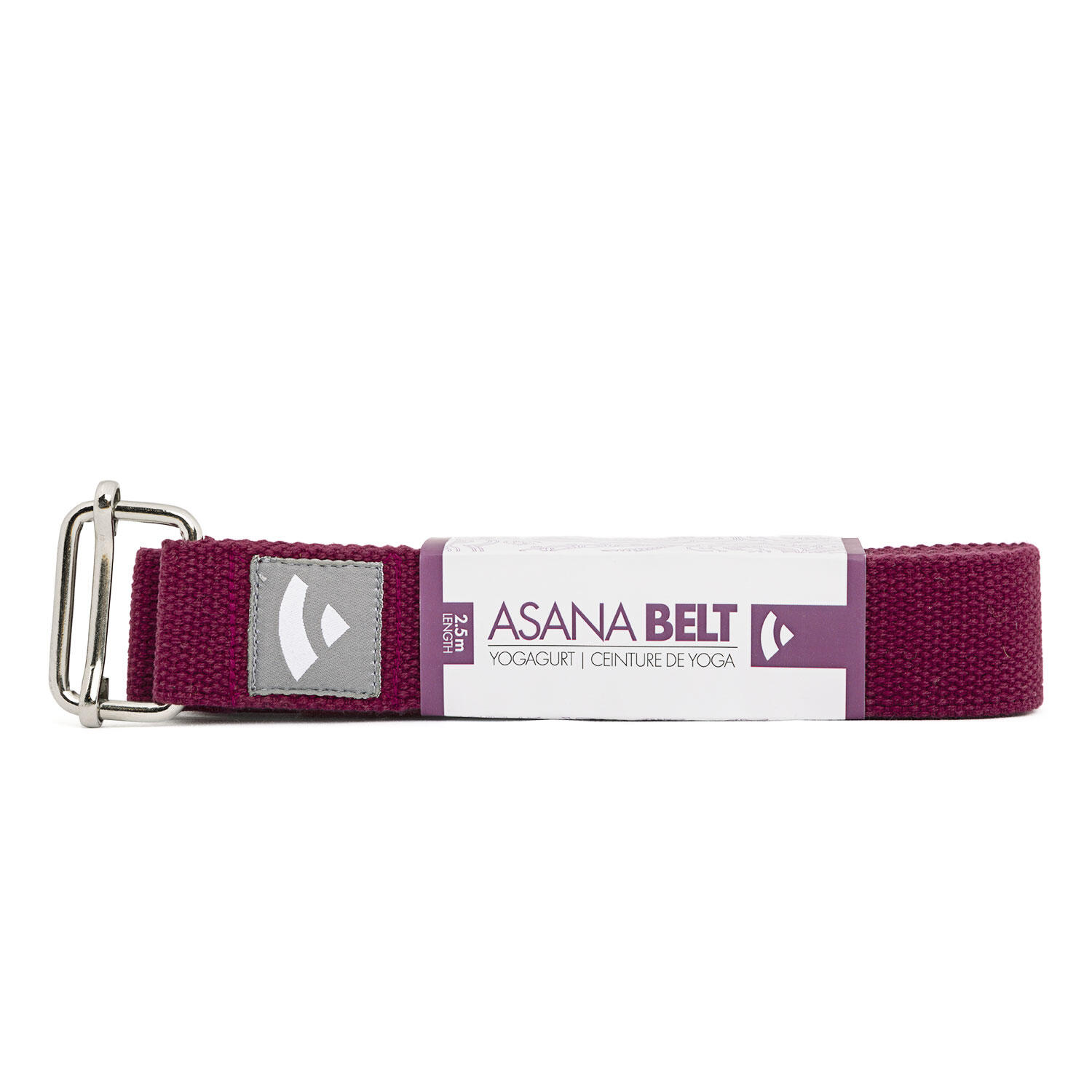 Yogagurt Asana Belt, Schiebeschnalle Baumwolle aubergine 2/3