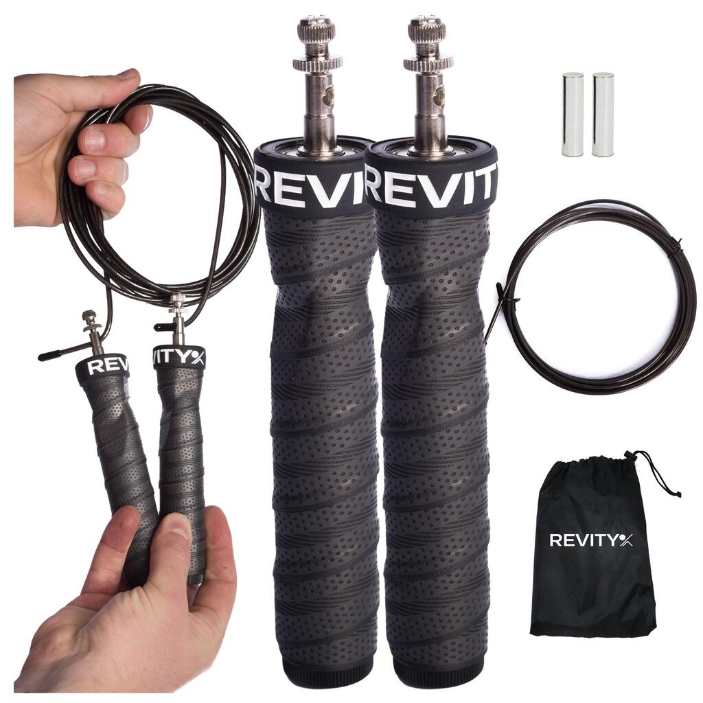 Boxing Speed Jump Rope adjustable weighted, ergonomic, black