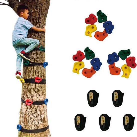 Prises d'escalade pour arbres avec sangles à cliquet - Kit Ninja Kids