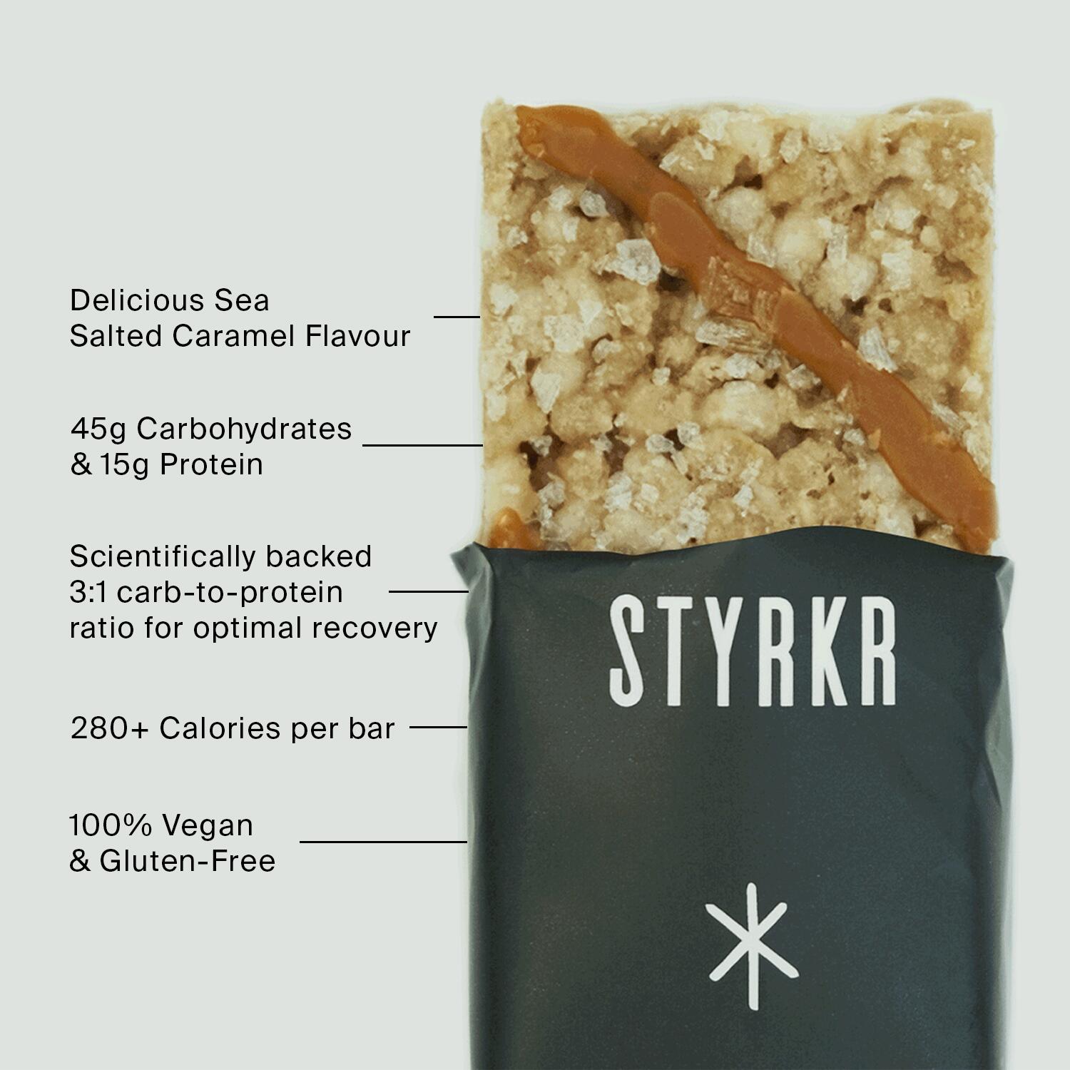 Salzkaramell Nahrungsergänzungsmittel Styrkr BAR+ (x12) 2/4