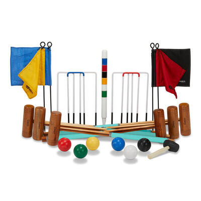 Origineel engelse tuin croquet set. 6 met rolwagen ontworpen in uk