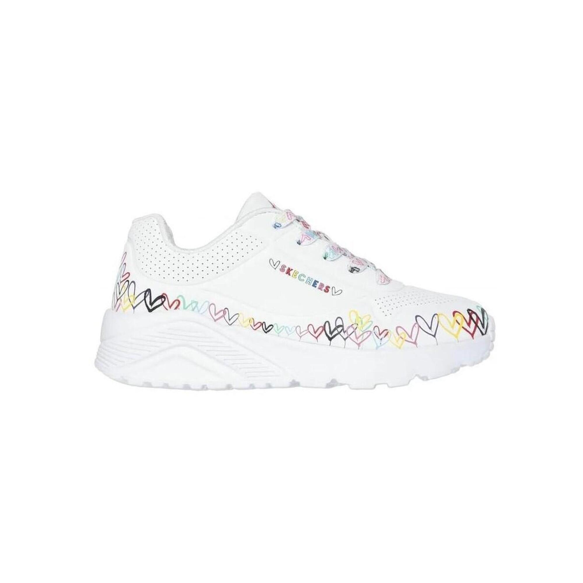 Kapcie SKECHERS UNO LITE HEART CRAZE Biały
