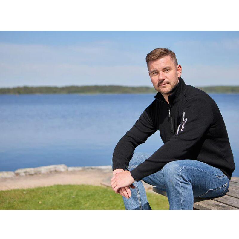 Gilet Hadar Half Zip Windbreaker Navy – fine laine mérinos – Bleu 5/5