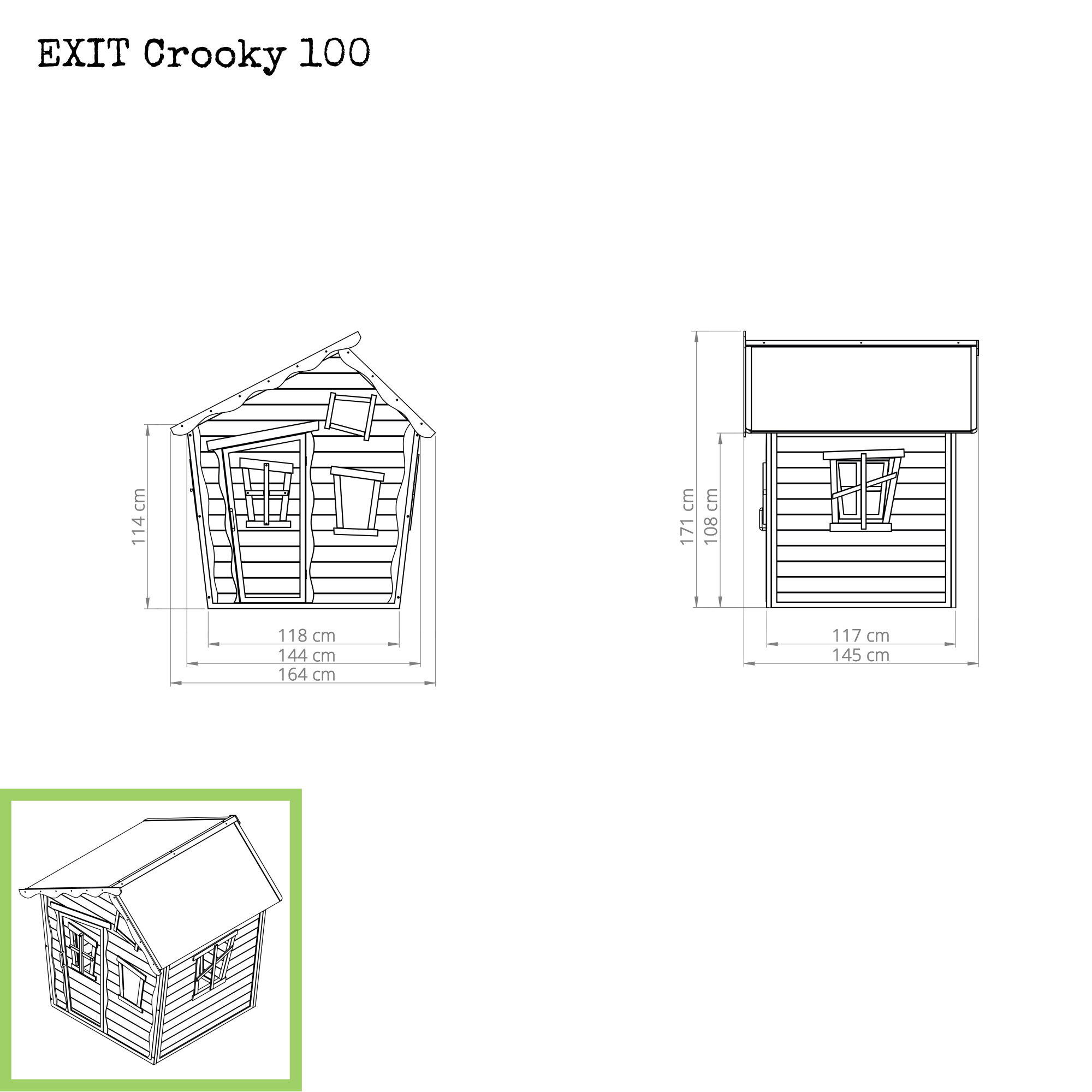 Drewniany domek dla dzieci Crooky 100 2/6
