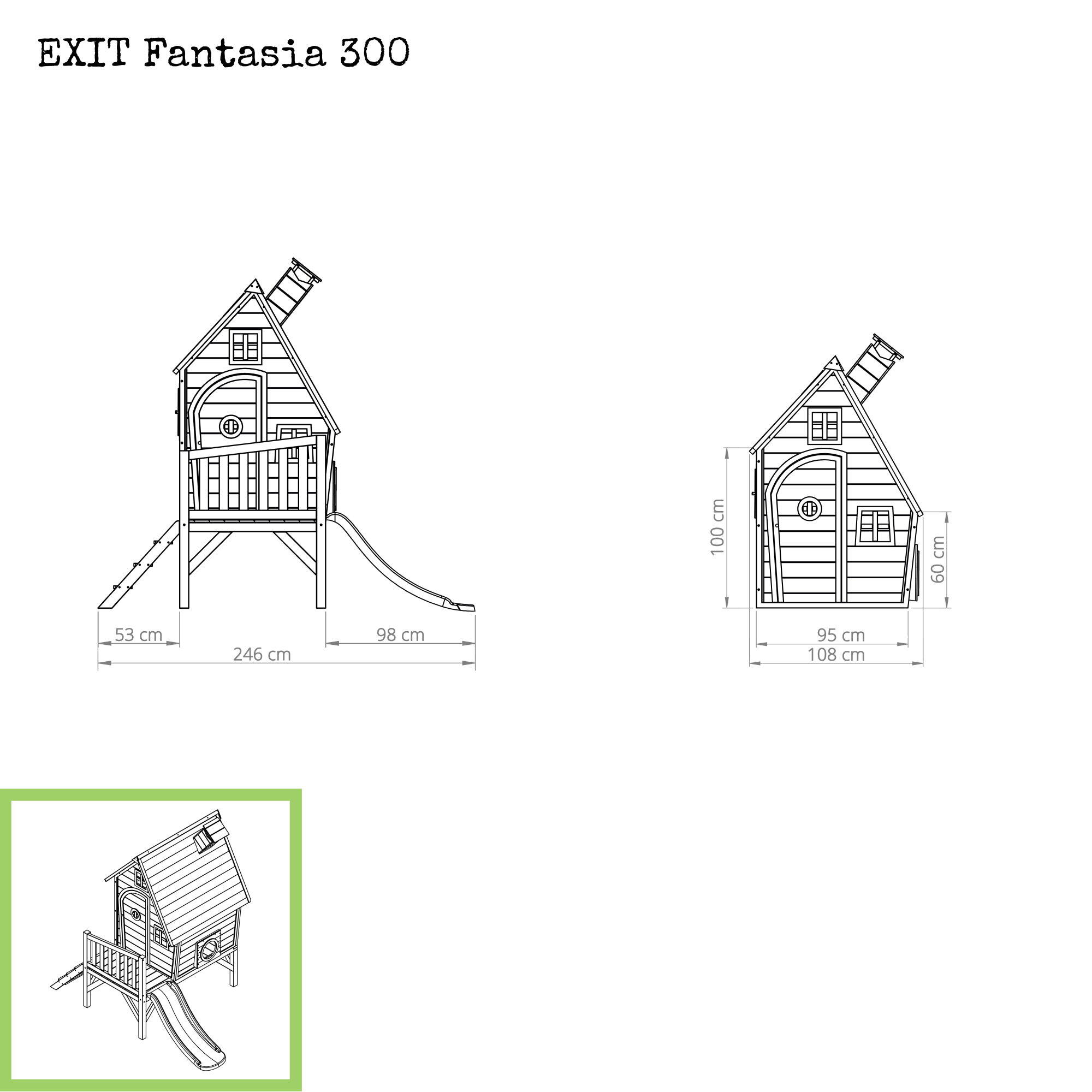 Drewniany domek dla dzieci Fantasia 300 2/5