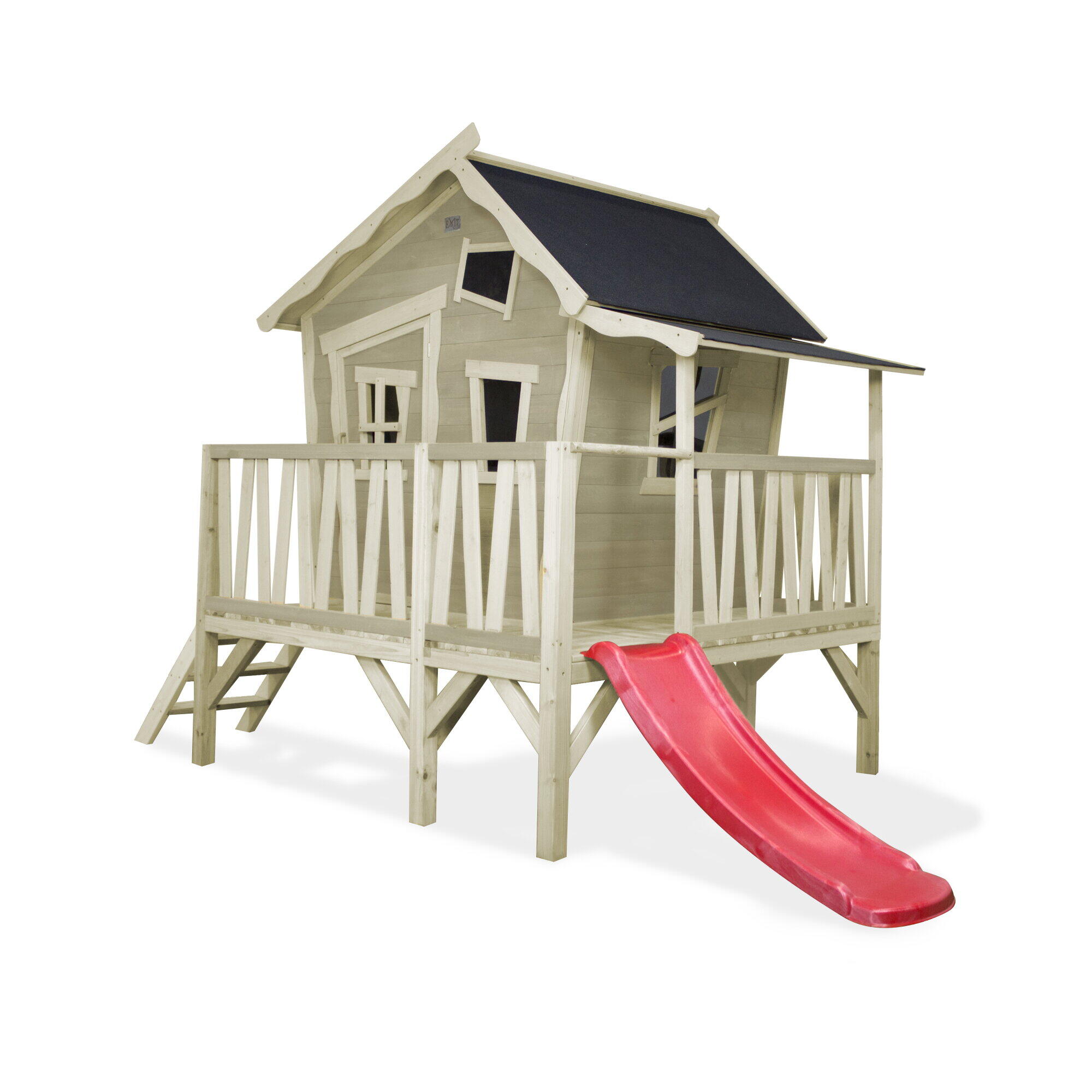 Exit Toys - Maisonnette En Bois Crooky 350 - Aire De Jeu - Gris - Decathlon