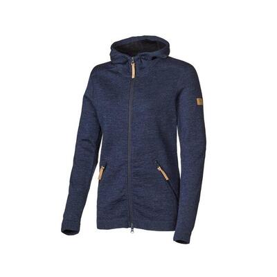 Dames wollen full-zip vest vanja hood - light navy - blauw