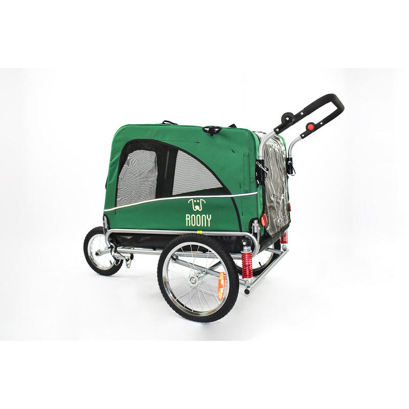 Remorque à vélo 2en1 pour chien XL avec suspension