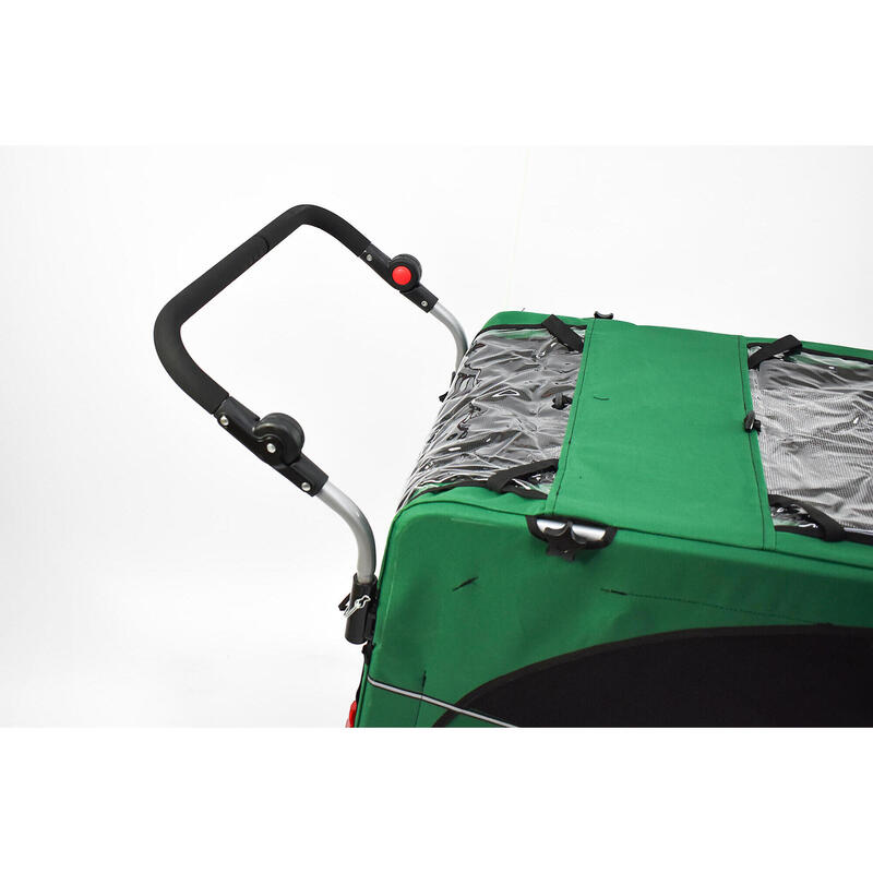 Remorque à vélo 2en1 pour chien XL avec suspension