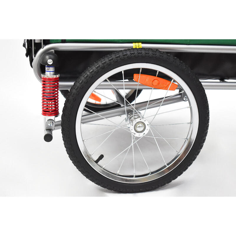 Remorque à vélo 2en1 pour chien XL avec suspension