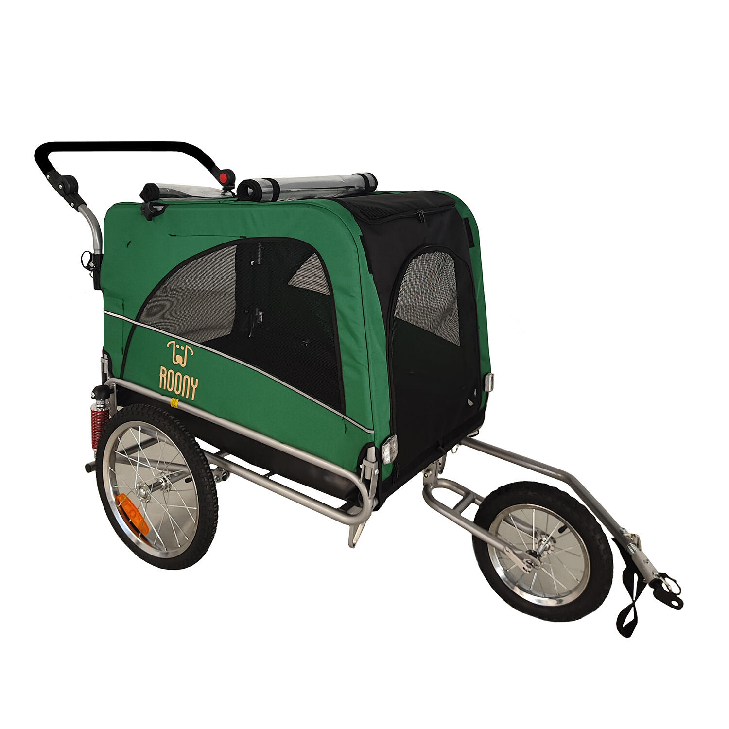 ROONY 2-in-1 XL dog bike trailer with suspension