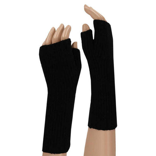 Lange fingerlose Handschuhe für Damen, modisch, aus Wolle, weiß