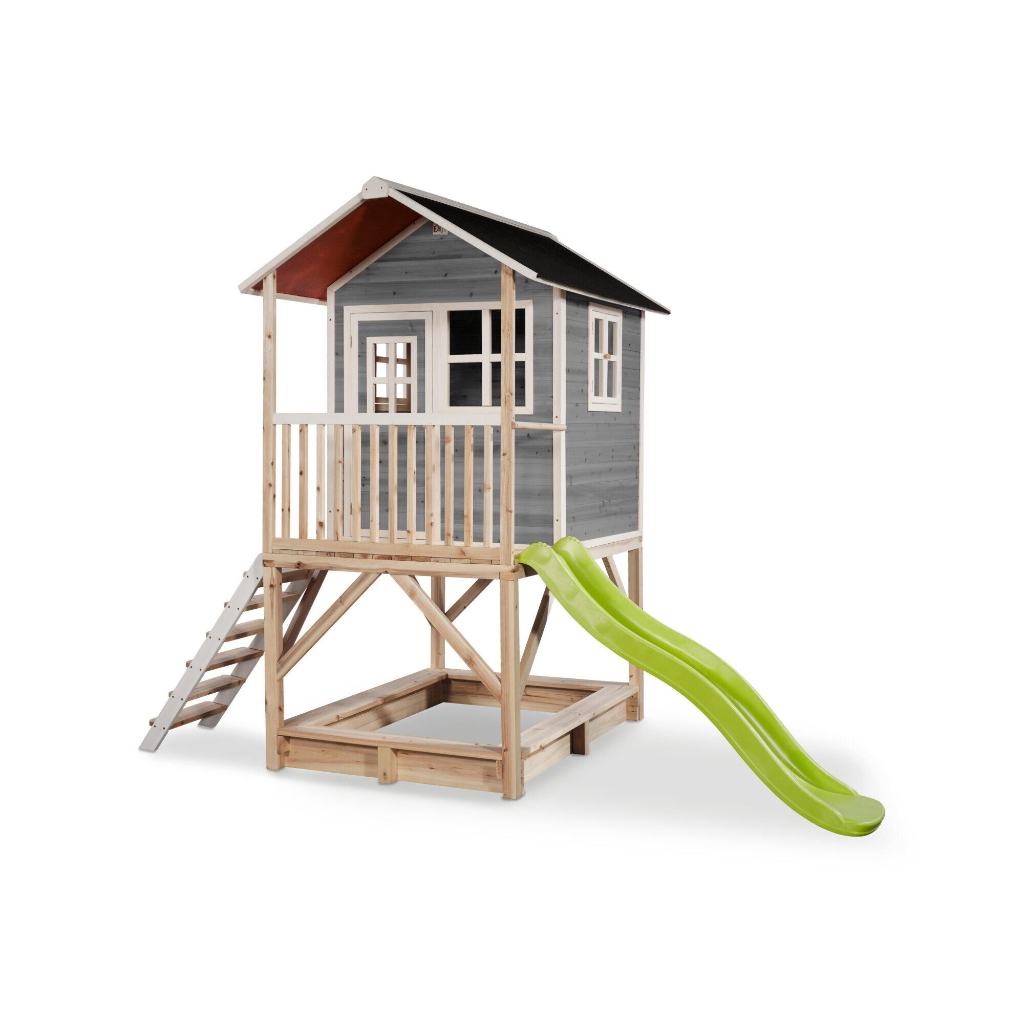 Exit Toys - Maisonnette En Bois Loft 500 - Aire De Jeu - Gris - 330 Cm - Decathlon