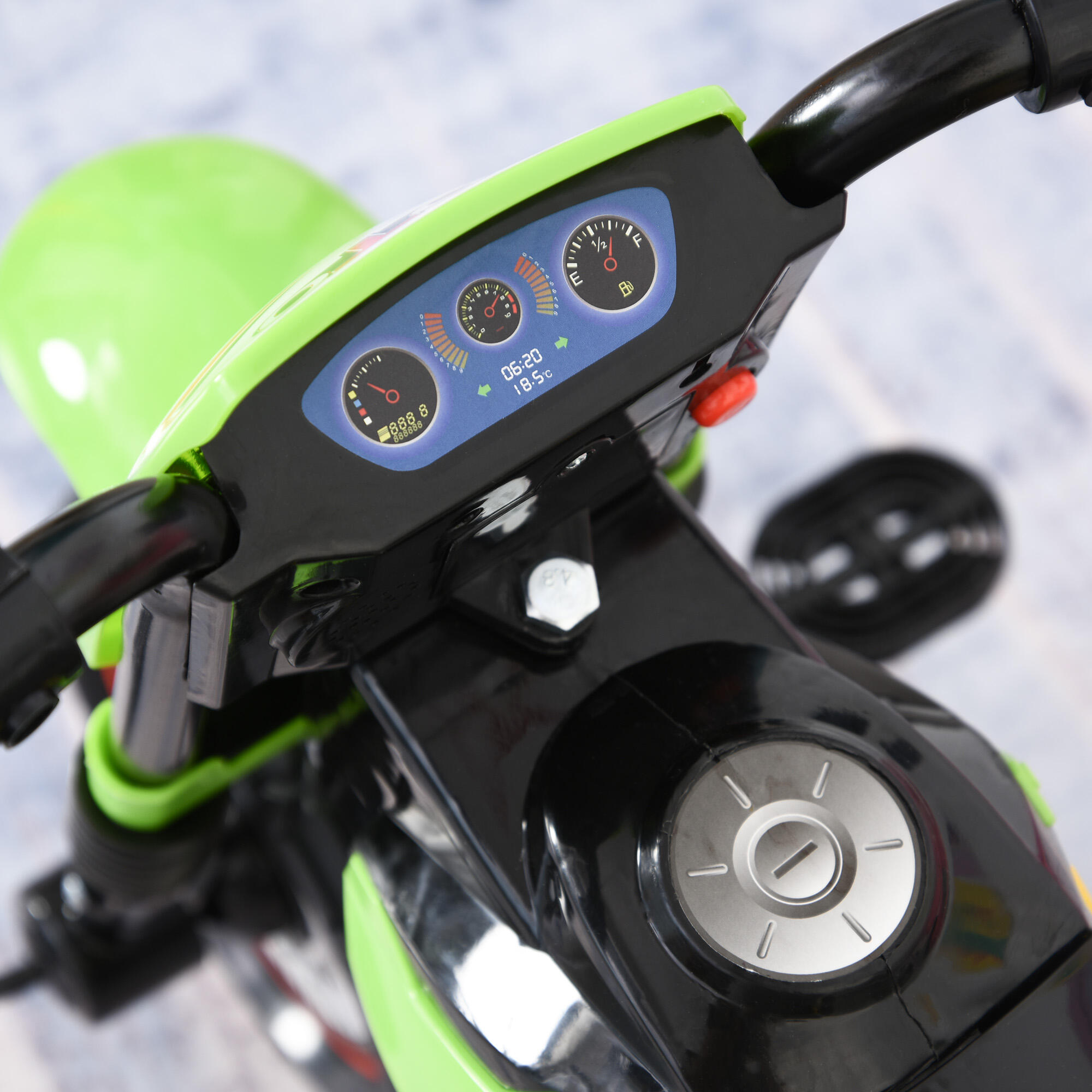HOMCOM Triciclo per Bambini Stile Moto a Pedali con Luci e Suoni Età 18-36 Mesi 7/7