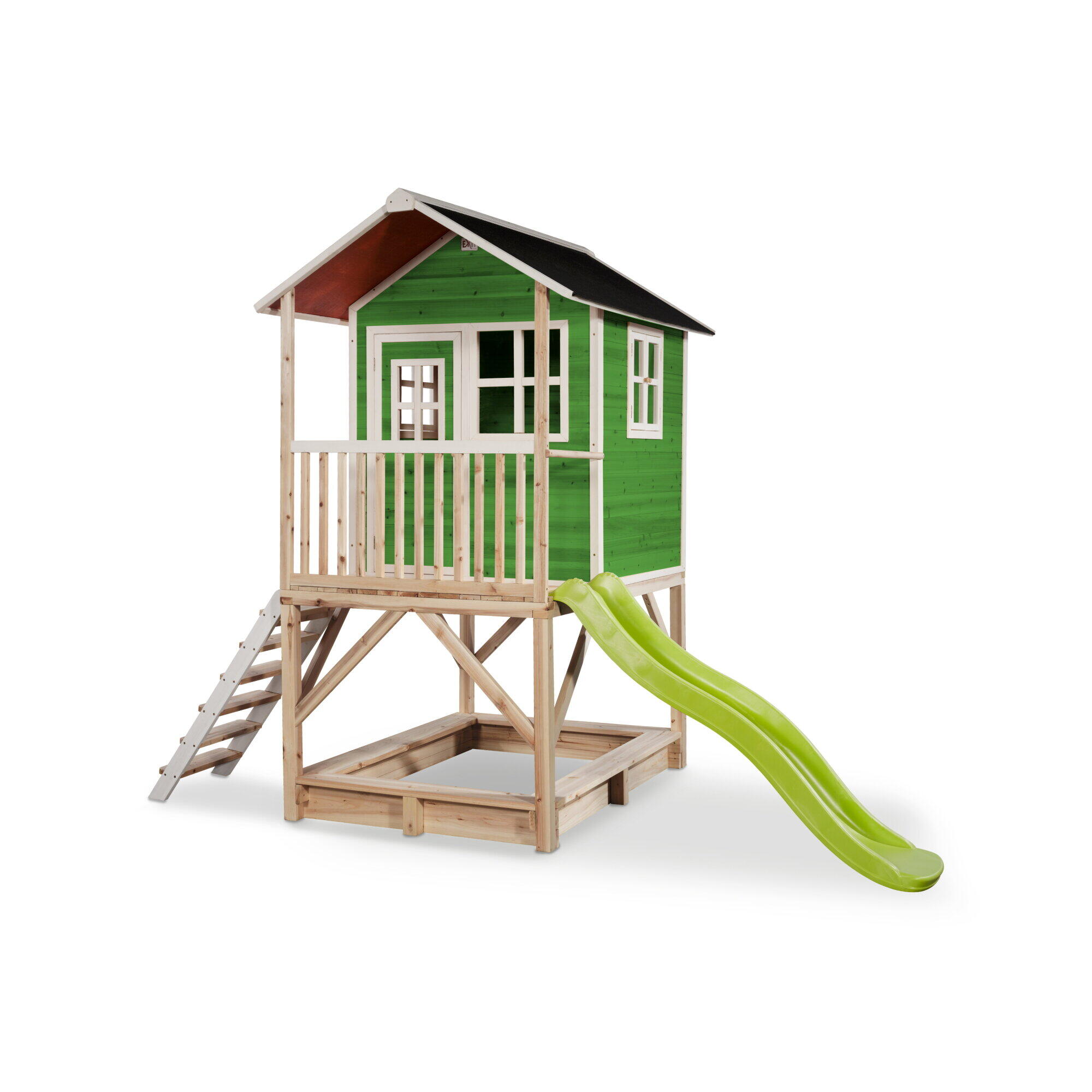 Exit Toys - Maisonnette En Bois Loft 500 - Aire De Jeu - Vert - 330 Cm - Decathlon