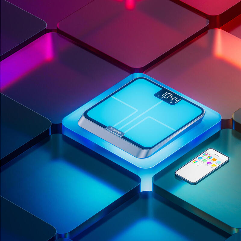 Renpho Cântar de Baie Inteligent Bluetooth ELIS CHROMA Negru LED