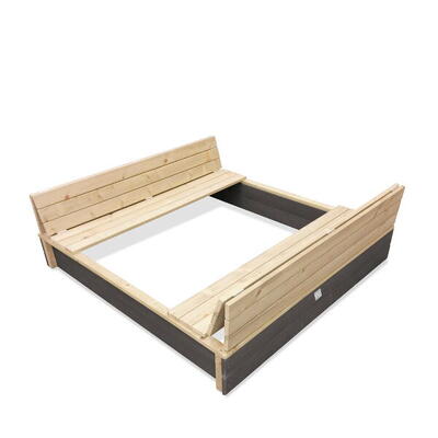 Aksent houten zandbak met bankjes 136x132cm