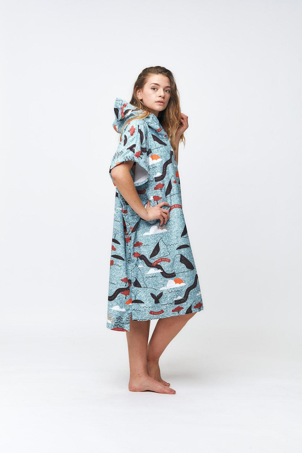 AFTER ESSENTIALS Adult Surf Poncho - Sketchbook - Blue