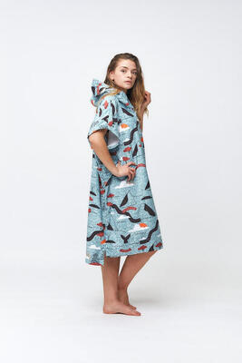 Adult Surf Poncho - Sketchbook - Blue