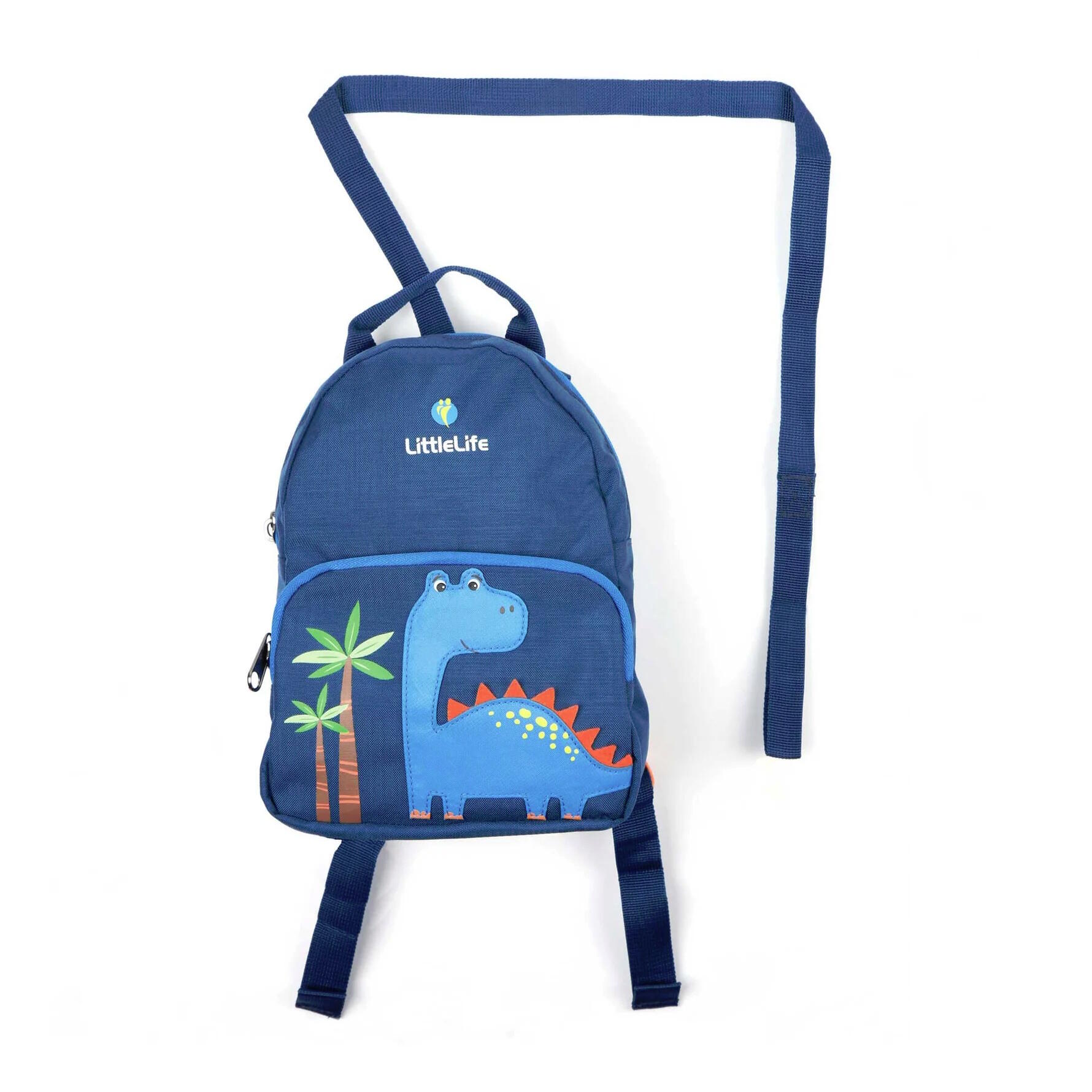 Toddler Friendly Faces Backpack with Safety Rein Blue Dinosaur