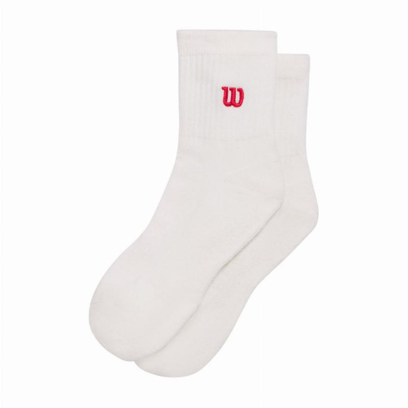 Calcetines Wilson Quarter Length Blanco Rojo 1 Par 2/5